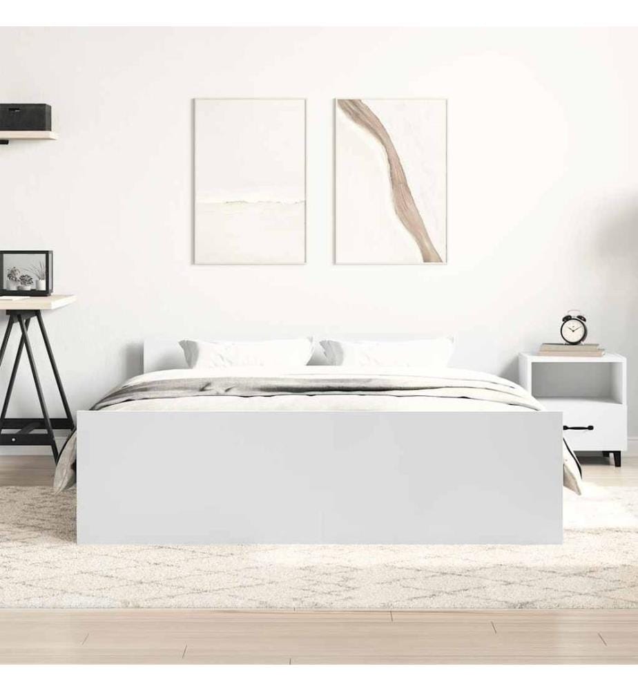 Cadre de lit sans matelas blanc 140x200 cm