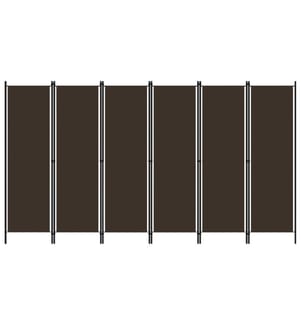 6-tlg. Raumteiler Braun 300x180 cm