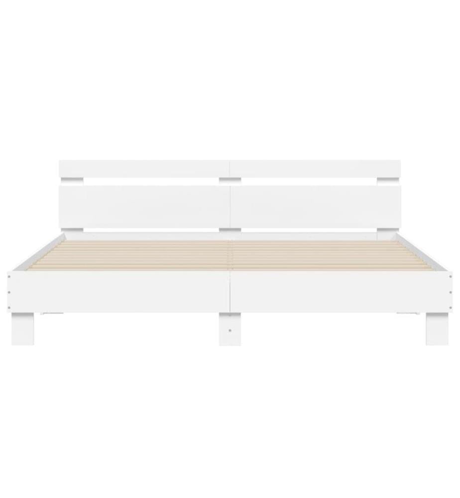 Cadre de lit sans matelas blanc 160x200 cm