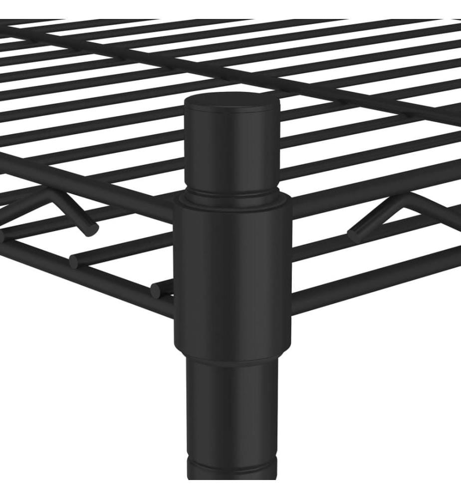 Lagerregal mit 4 Böden und Rollen 90x35x142 cm Schwarz 200 kg