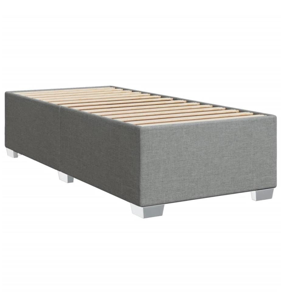 Bettgestell ohne Matratze Hellgrau 90x200 cm Stoff