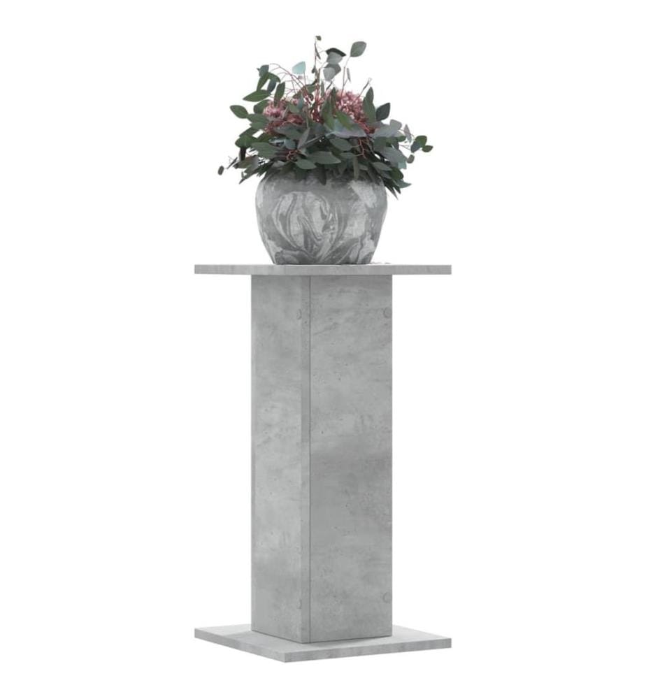 Supports pour plantes 2 pcs gris béton bois d'ingénierie