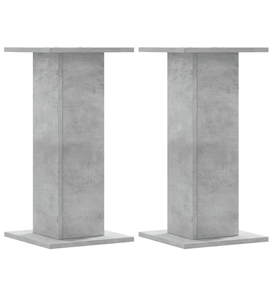 Supports pour plantes 2 pcs gris béton bois d'ingénierie