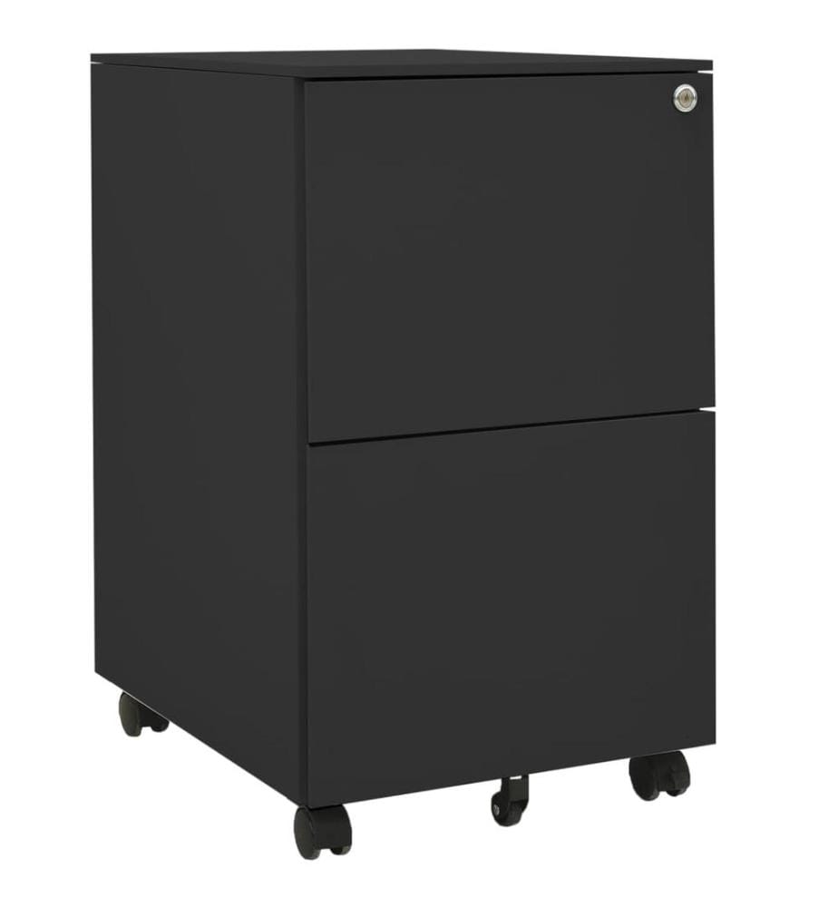 Aktenschrank mit Rollen Anthrazit 39x45x67 cm Stahl