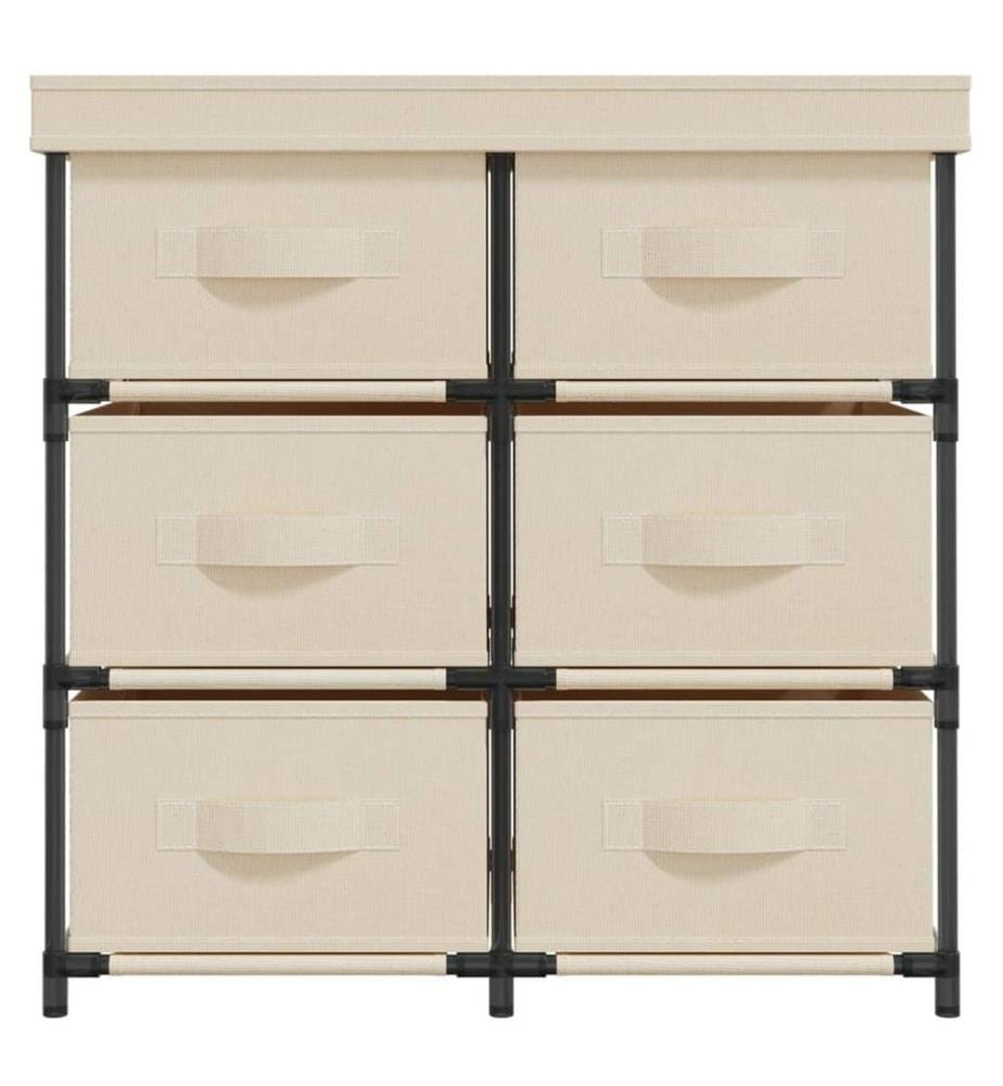 Lagerschrank mit 6 Schubladen 55×29×55 cm Creme Stahl