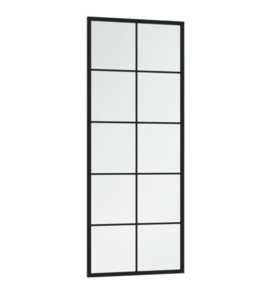 Miroir mural noir 100x40 cm métal