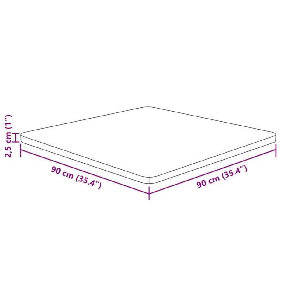 Tischplatte Quadratisch Hellbraun 90x90x2,5cm Behandelte Eiche