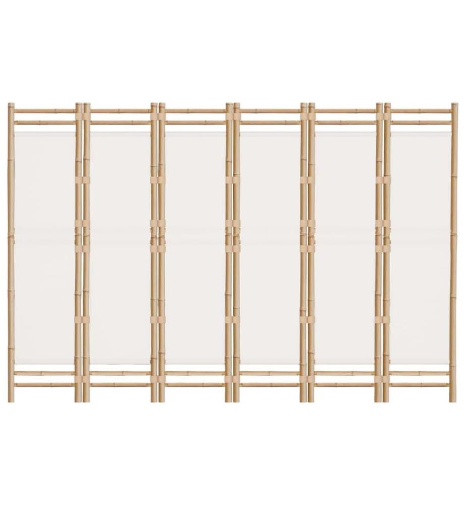 Cloison de séparation pliante 6 panneaux 240 cm Bambou et toile