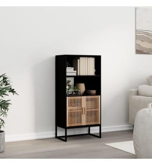 Highboard Schwarz 60x35x125 cm Holzwerkstoff