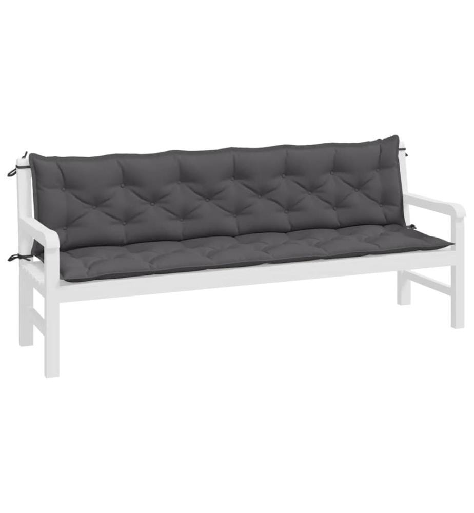 Gartenbank-Auflagen 2 Stk. Anthrazit 200x50x7 cm Oxford-Gewebe