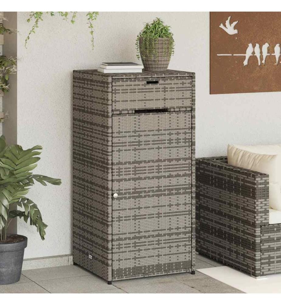 Gartenschrank Grau 55x55x111 cm Poly Rattan