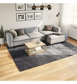 Teppich HUARTE Kurzflor Weich und Waschbar Anthrazit 200x280 cm