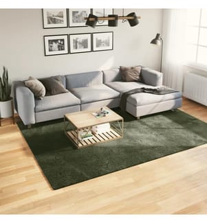 Teppich HUARTE Kurzflor Weich und Waschbar Waldgrün 200x280 cm