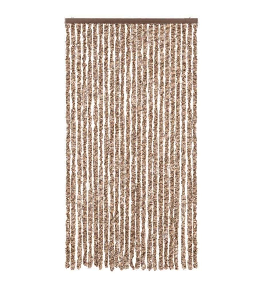 Fliegenvorhang Beige und Dunkelbraun 100x220 cm Chenille