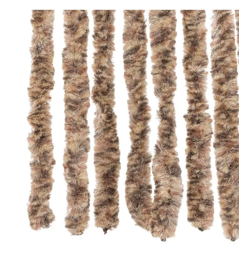 Fliegenvorhang Beige und Dunkelbraun 100x220 cm Chenille