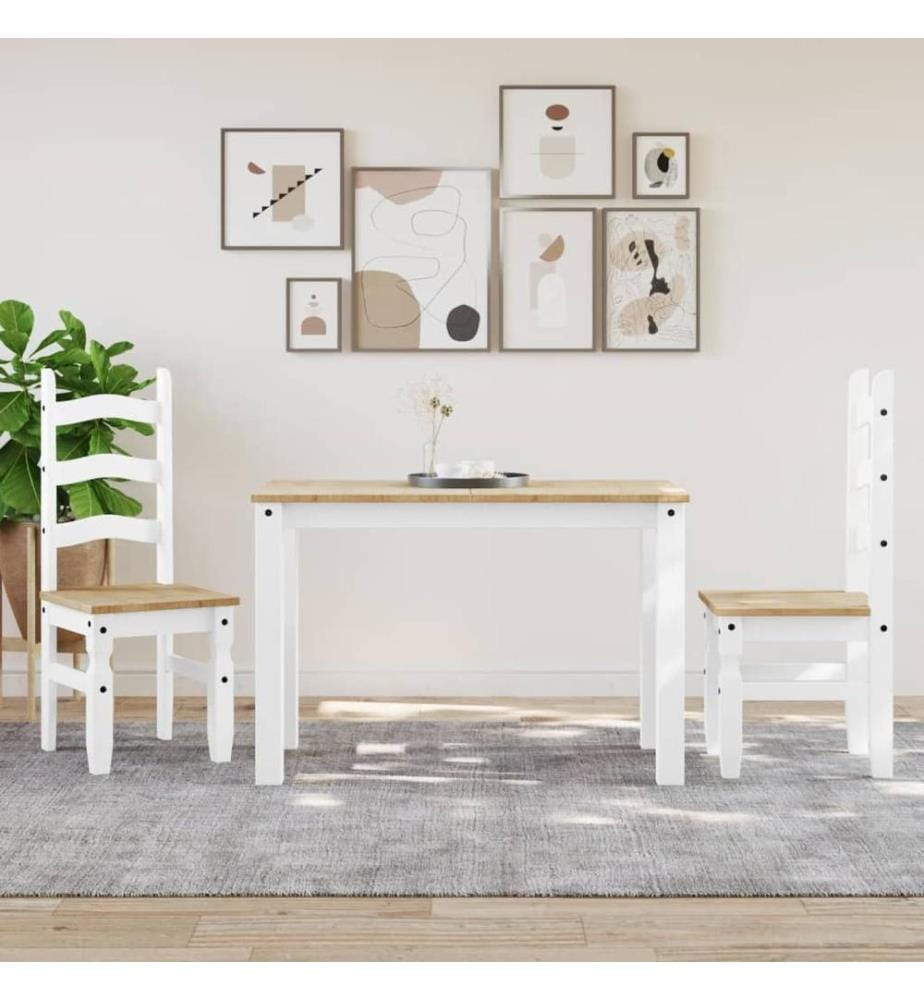 Esstisch Panama Weiss 117x60x75 cm Massivholz Kiefer