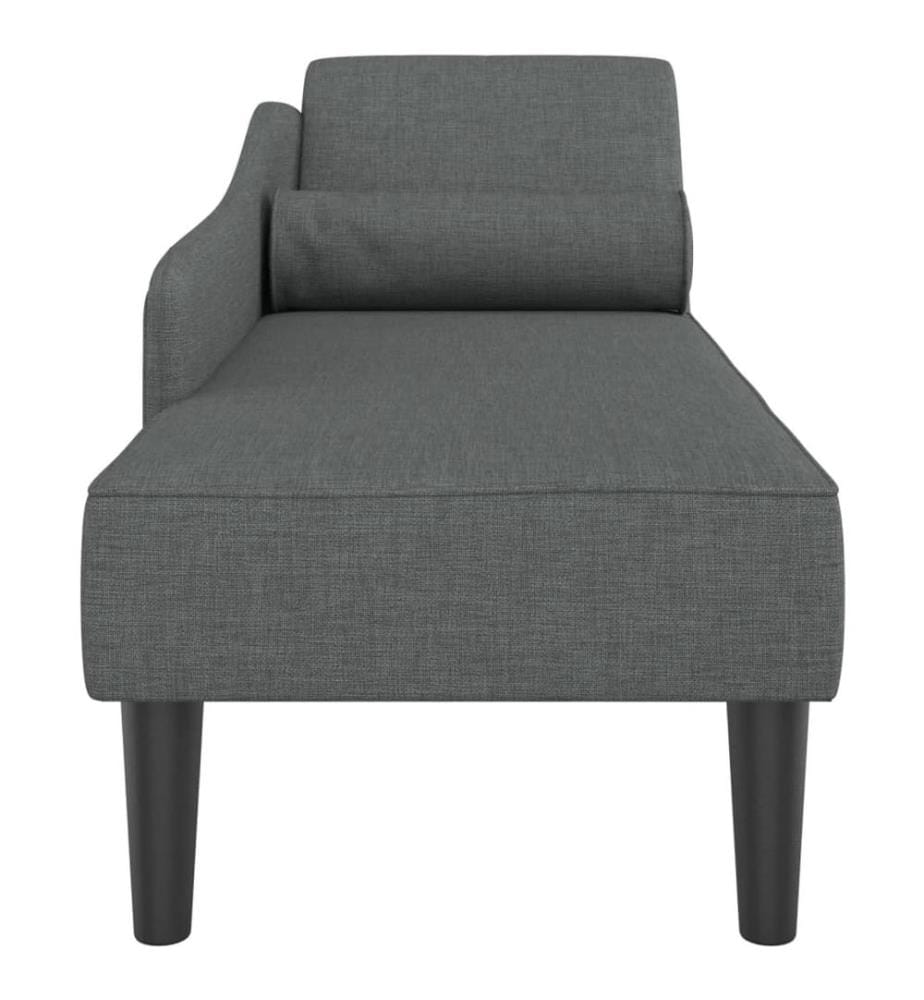Chaiselongue mit Kissen Dunkelgrau Stoff
