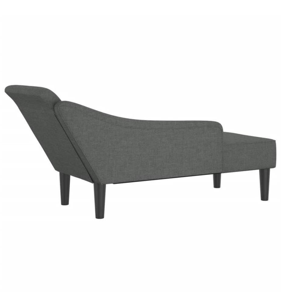 Chaiselongue mit Kissen Dunkelgrau Stoff