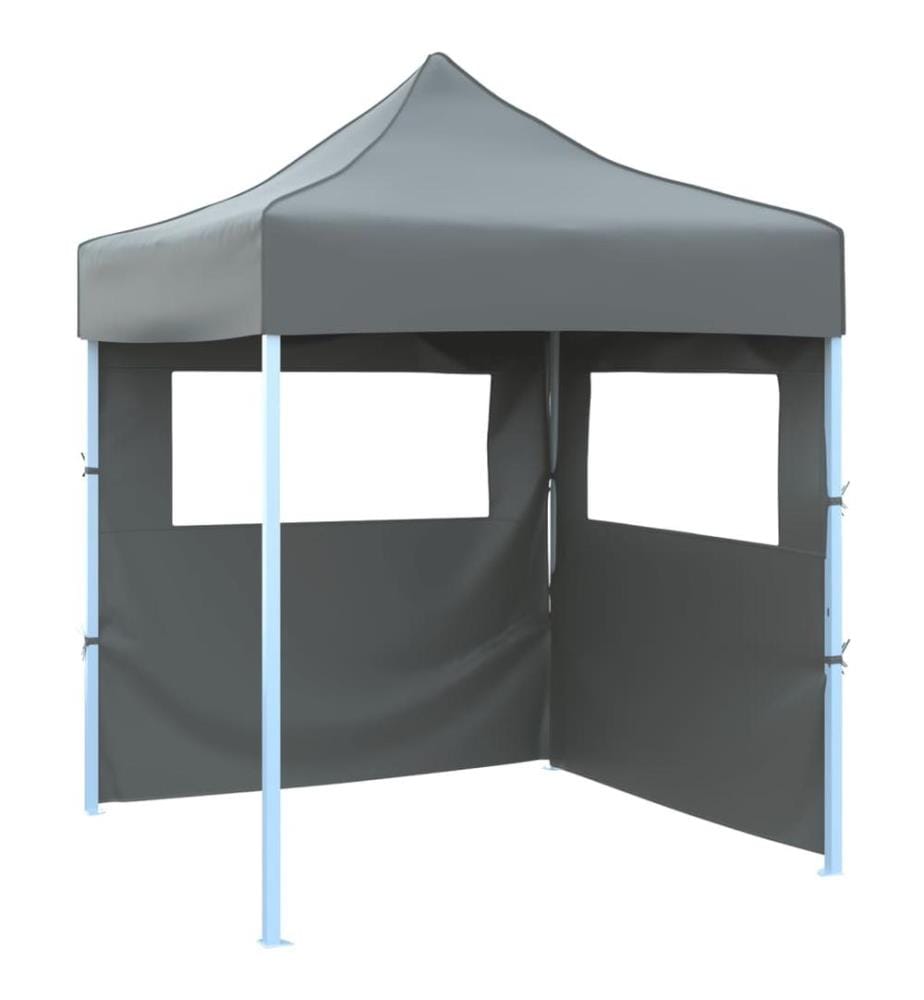 Tente de réception pliable avec 2 parois 2x2 m Acier Anthracite