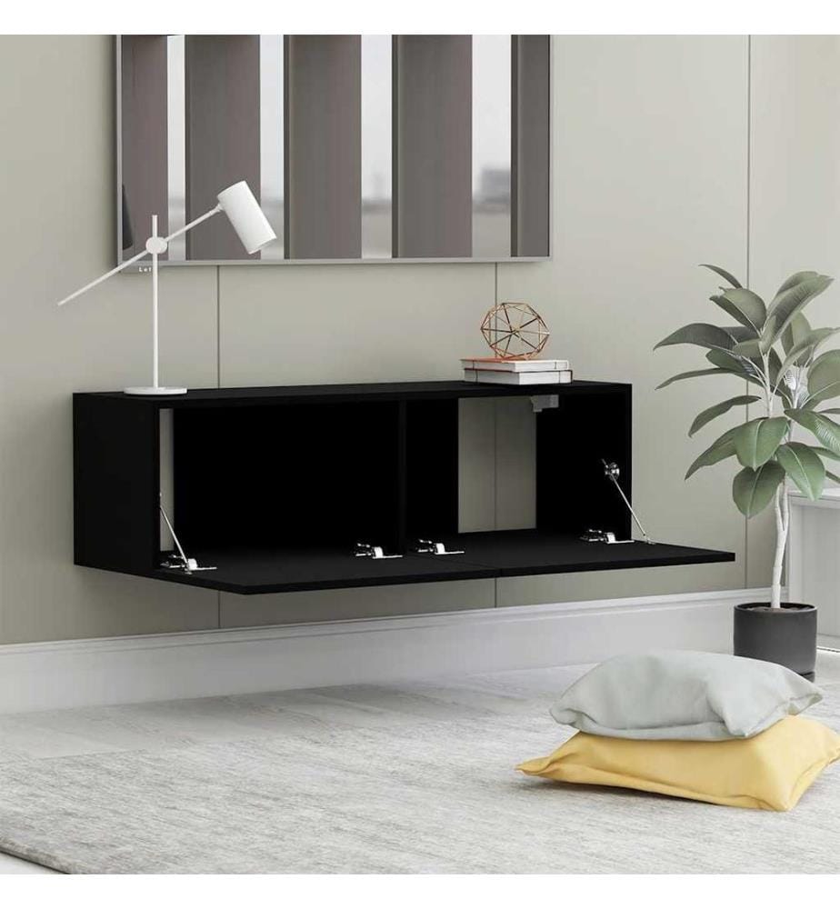 TV-Schrank Schwarz 100x30x30 cm Holzwerkstoff