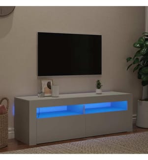 TV-Schrank mit LED-Leuchten Weiss 120x35x40 cm