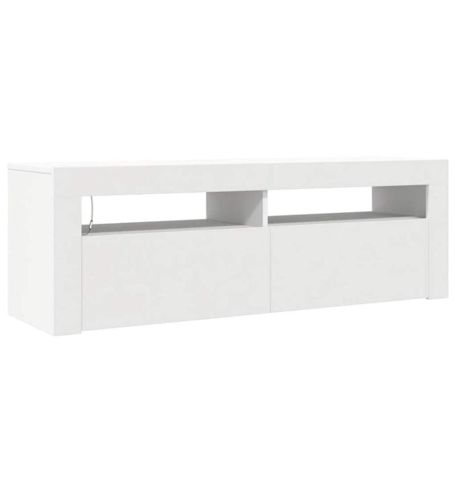 TV-Schrank mit LED-Leuchten Weiss 120x35x40 cm