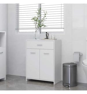 Armoire de salle de bain blanc 60x33x80 cm bois d'ingénierie