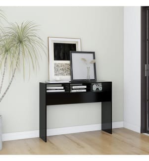 Table console noir 105x30x80 cm bois d'ingénierie