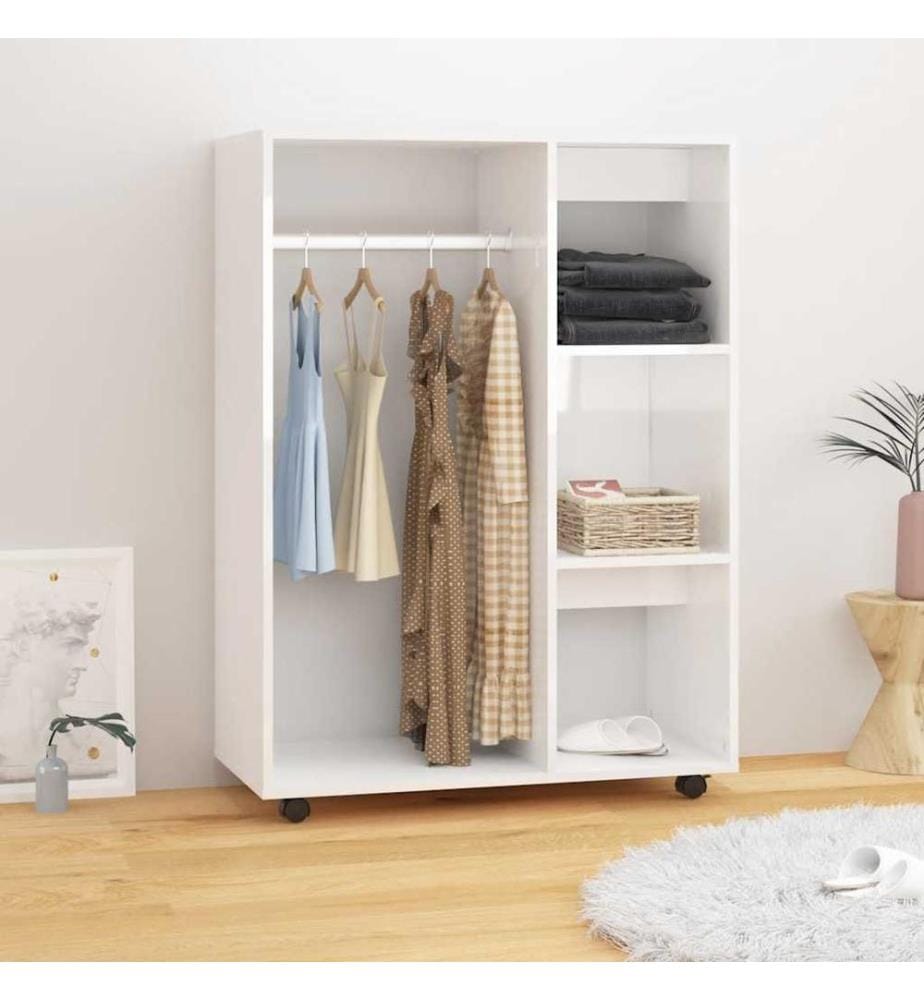 Garde-robe Blanc brillant 80x40x110 cm Bois d'ingénierie