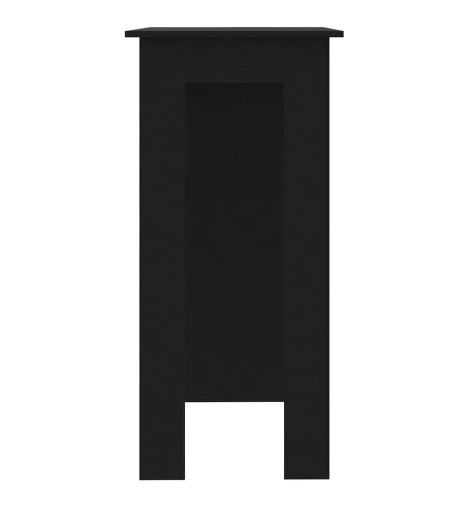 Bartisch mit Regal Schwarz 102x50x103,5 cm Holzwerkstoff