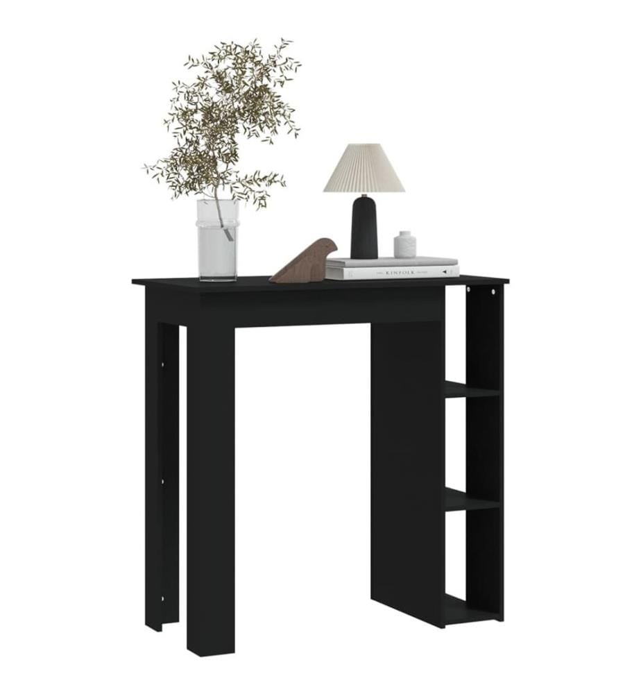 Bartisch mit Regal Schwarz 102x50x103,5 cm Holzwerkstoff