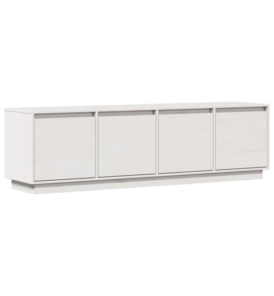 Meuble TV Blanc 156x37x45 cm Bois de pin massif