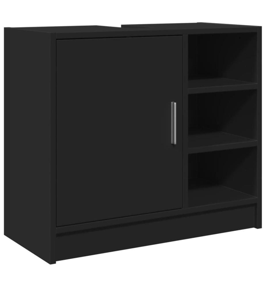 Armoire d'évier noir 63x29x55 cm bois d'ingénierie