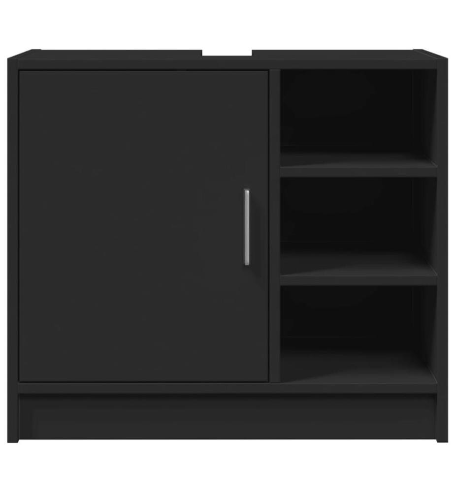 Armoire d'évier noir 63x29x55 cm bois d'ingénierie