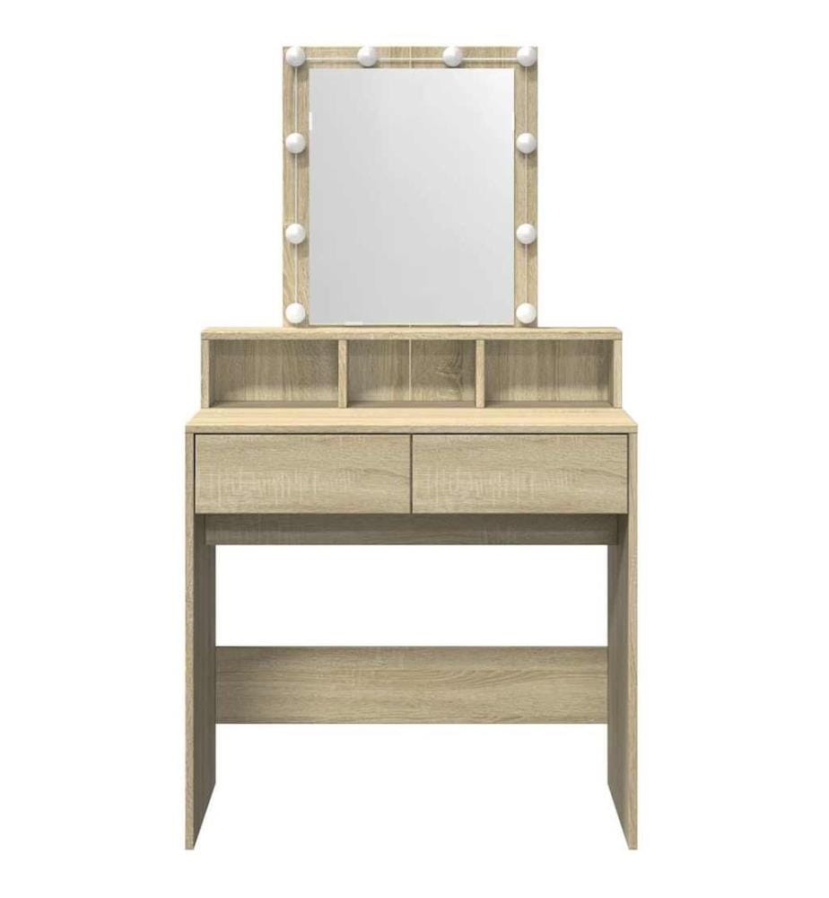 Coiffeuse avec LED chêne sonoma 80x41x144,5 cm