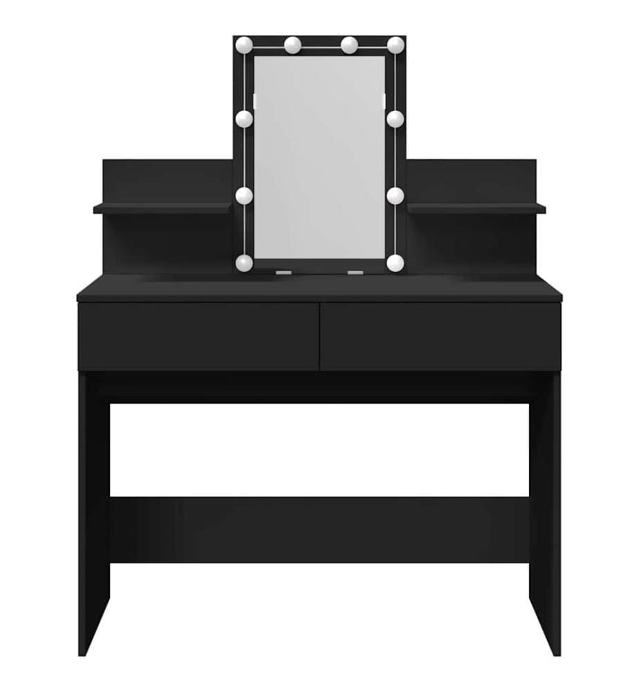 Coiffeuse avec LED noir 100x40x130 cm