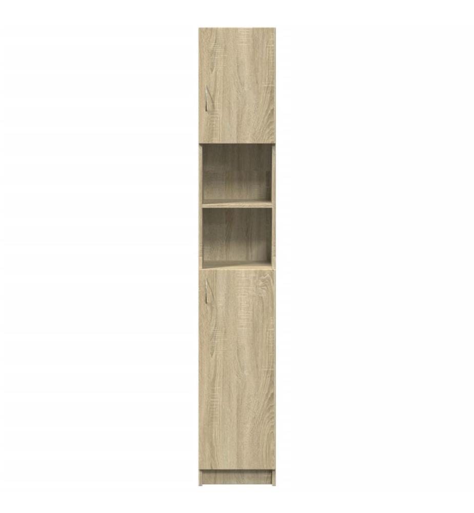 Badezimmerschrank Sonoma-Eiche 32x25,5x190 cm Holzwerkstoff