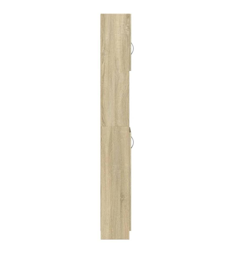 Badezimmerschrank Sonoma-Eiche 32x25,5x190 cm Holzwerkstoff