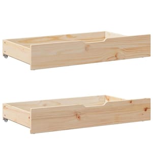 Tiroirs sous le lit avec roulettes 2 pcs 95x55x17 cm pin massif