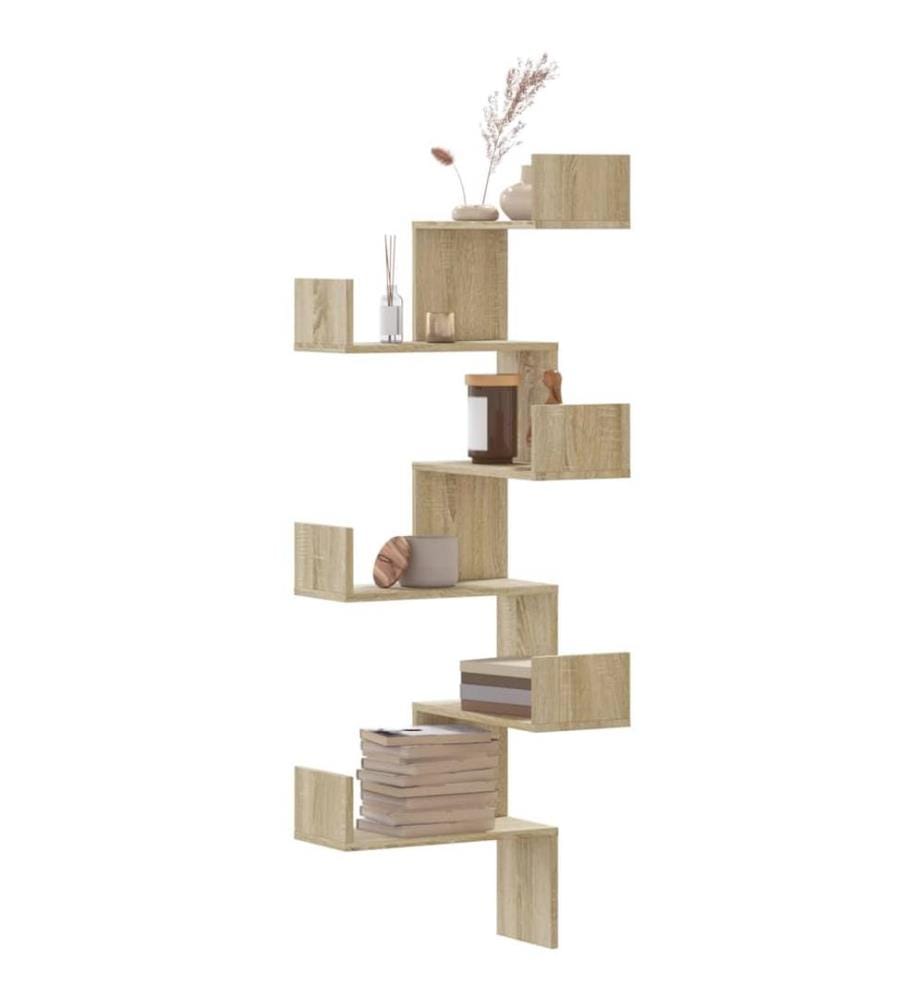 Wand-Eckregal Sonoma-Eiche 45x45x147 cm Holzwerkstoff