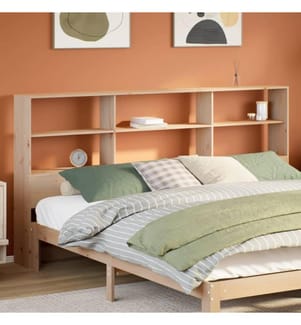 Kopfteil mit Stauraum 180 cm Massivholz Kiefer