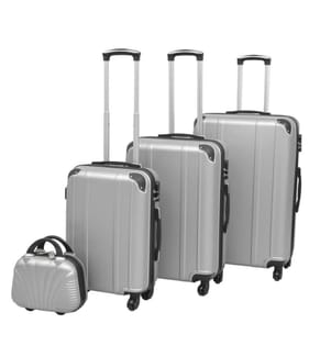 Vierteiliges Hartschalen-Trolley-Set Silber