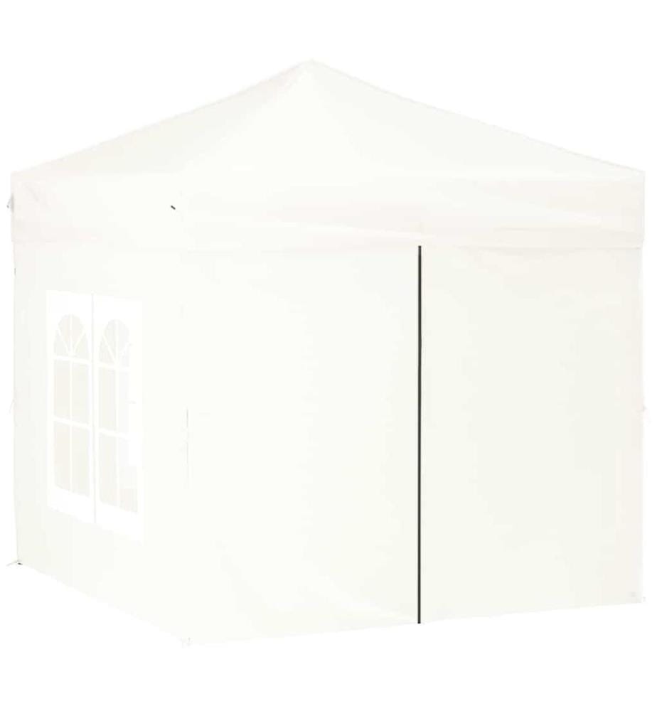 Tente de réception pliable avec parois Blanc 2x2 m