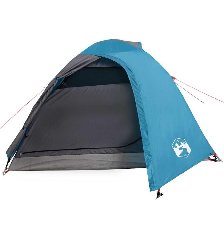 Tente de camping à dôme 4 personnes bleu imperméable
