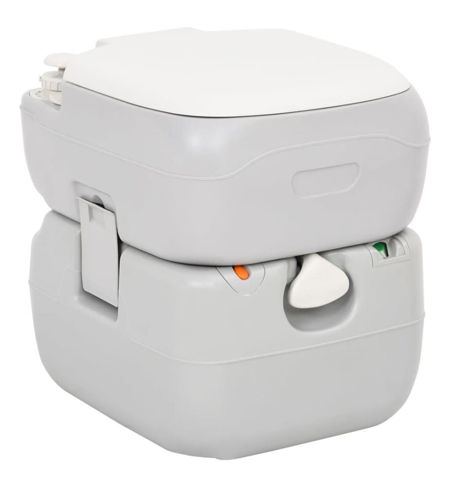 Camping-Toilette Tragbar Grau und Weiss 22+12 L HDPE