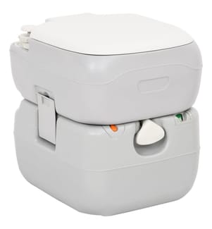 Camping-Toilette Tragbar Grau und Weiss 22+12 L HDPE