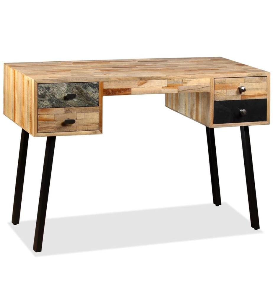 Bureau Teck de récupération massif 110 x 50 x 76 cm