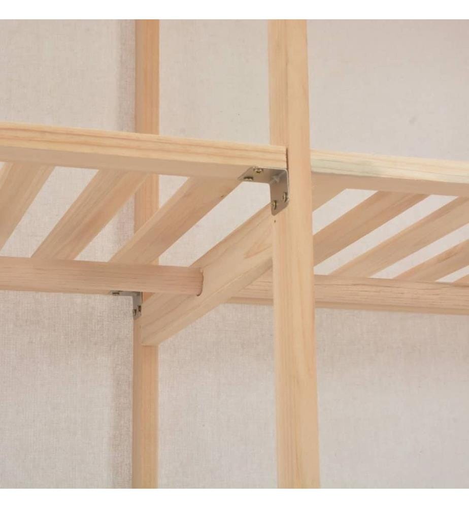 Kleiderschrank Weiss 200 x 40 x 170 cm Stoff