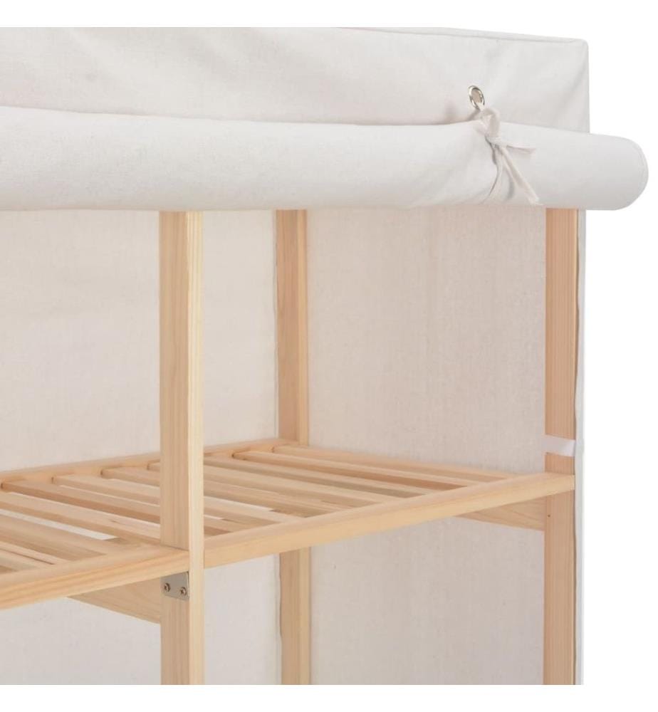 Kleiderschrank Weiss 200 x 40 x 170 cm Stoff