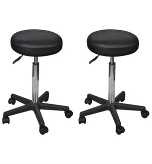 Tabourets de bureau lot de 2 Noir 35,5x84 cm Similicuir